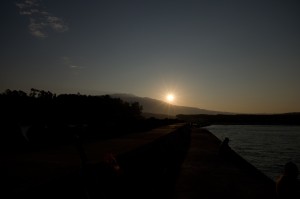 鳥海山の朝日